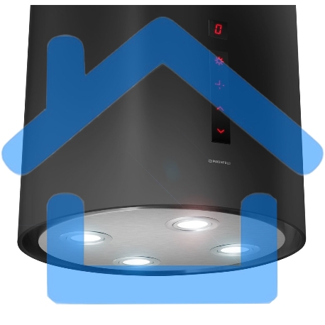 Вытяжка пристенная Maunfeld Lee Wall 39 черная, 38 см, 1000 куб. м/ч, 52 дБ (сенсор)-4