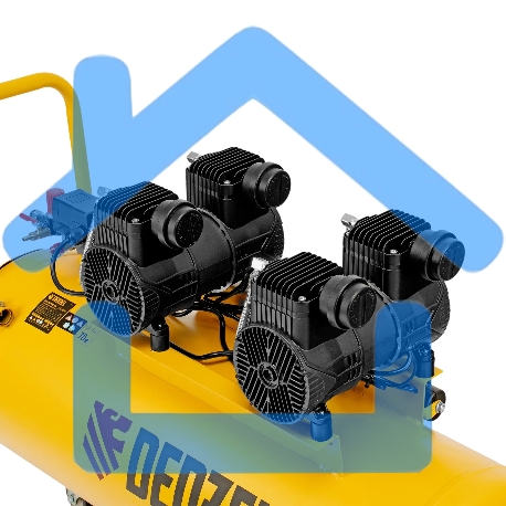 Компрессор безмасл. малошумный Denzel DLP-3000/100, 3 кВт, 2х1,5 кВт,100 л, 2850 об/мин,500 л/мин-6