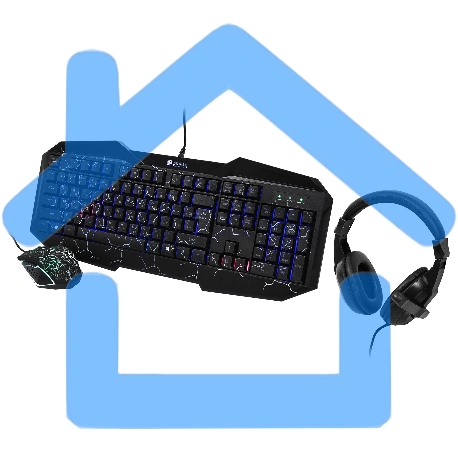 Игровой комплект Oklick HS-HKM100G черный 2.2м мониторы оголовье-2