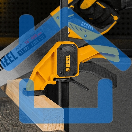 Струбцина Denzel F-образная, быстрозажимная, 600 х 80 мм, усиленный нейлоновый корпус-9