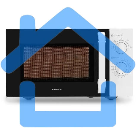 Микроволновая печь Hyundai HYM-M2023 белый/хром, 23 л, 800 Вт, переключатели - поворотный механизм-6