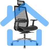 Кресло руководителя Бюрократ MC-912-H черный, сетка с подголов. крестов. металл хром