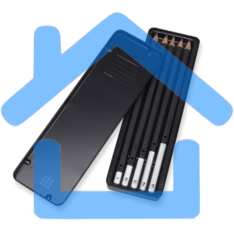 Набор карандашей чернографитных Moleskine DRAWING SET EW7P05GPHA мет.кор. 5 кар.H/HB/2B/4B/6B-2