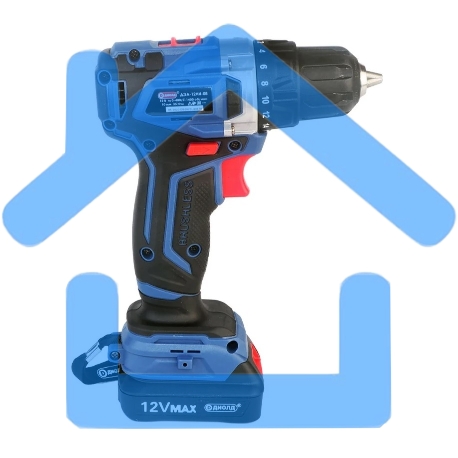 Дрель-шуруповерт ДИОЛД ДЭА-12 ЛИ-08, Аккумуляторная, 12В, 2 АКБ, Кейс-9