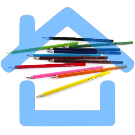 Карандаши цветные Silwerhof Color 2.65 мм, трехгранный профиль, дерево, ассорти, 12 цветов, коробка с европодвесом-4