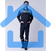 Костюм Галакт МВО (ткань Смесовая 50 50,220) полукомбинезон, темно-синий серый, 52-54 170-176