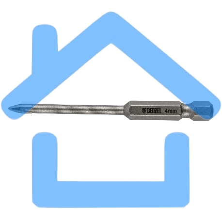 Сверло по керамической плитке Denzel 4 мм, крестовая пластина, 6-гр. хвостовик-2