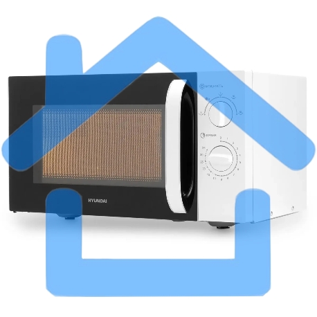 Микроволновая печь Hyundai HYM-M2023 белый/хром, 23 л, 800 Вт, переключатели - поворотный механизм