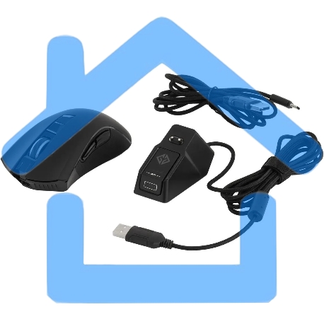 Мышь беспроводная GMNG GG-MS400WO черный, 10000 dpi, радиоканал, USB, кнопки - 7-1