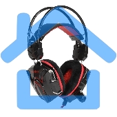 Игровая гарнитура RUSH COBRA, динамики 40мм, велюровые амбушюры, черный/красный (SBHG-1300)