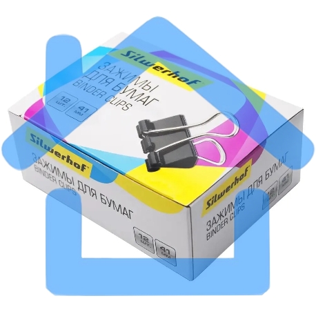 Зажимы Silwerhof 510017 сталь 41мм черный (упаковка: 12шт) картонная коробка-3