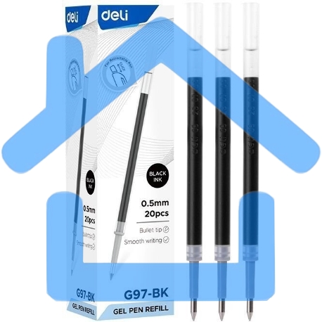 Стержень для гелевых ручек Deli EG97-BK 0.5мм, черный, блистер