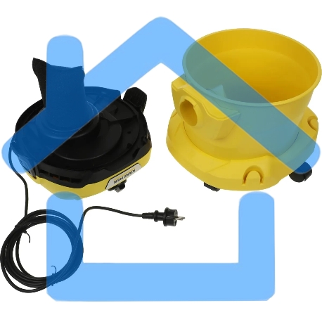Строительный пылесос Karcher WD 2 Plus V-12/4/18 желтый, 1000 Вт, уборка сухая/сбор воды, пылесборник мешок/контейнер, 12 л-6
