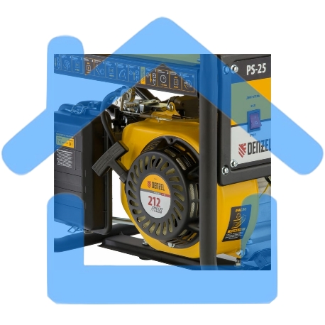 Электрогенератор бензиновый Denzel PS 25, 2.5 кВт, 85 дБ, 37 кг-1
