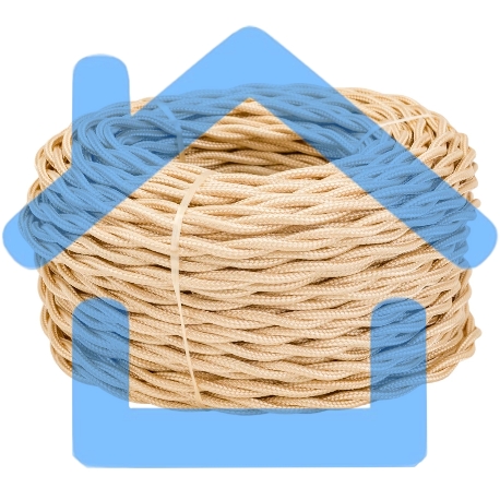 Провод ретро Bironi B1-424-719-50 2х1.5 матовый, песочное золото (уп. 50 м)