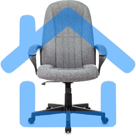 Кресло руководителя Бюрократ T-898AXSN серый 38-404 крестовина пластик-10