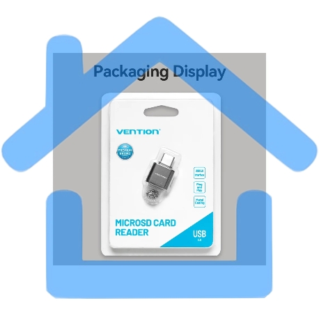 Картридер Vention OTG USB 2.0 CM / MicroSD - Серый-4