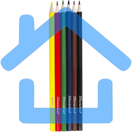 Карандаши цветные Silwerhof Eco 2.65 мм, шестигранный профиль, дерево, ассорти, 6 цветов, коробка с европодвесом-3