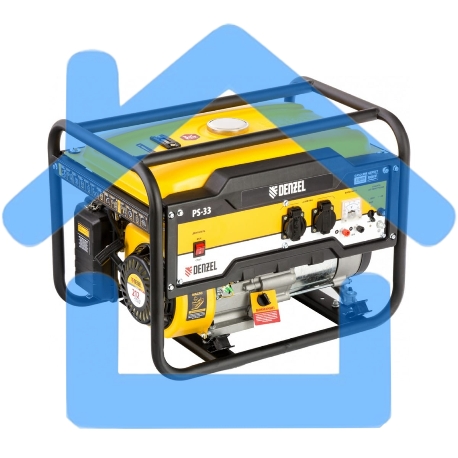 Электрогенератор бензиновый Denzel PS 33, 3.3 кВт, 85 дБ, 41 кг