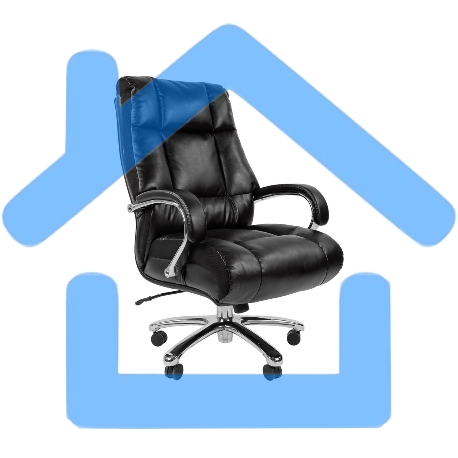 Кресло офисное Chairman 405 экокожа, хромированный металл, газпатрон 4 кл, ролики BIFMA 5,1, механизм качания