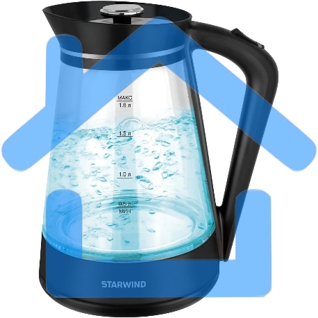 Чайник электрический Starwind SKG2116 1.8л. 1700Вт черный/прозрачный корпус: стекло