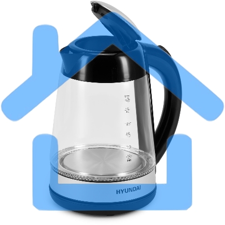 Чайник электрический Hyundai HYK-G3803 1.7л. 2200Вт черный/серебристый (корпус: стекло)-7