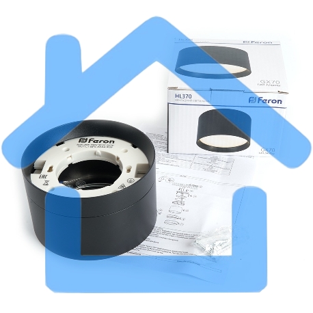 Светильник FERON HL370 ДПО-25w GX70 без лампы черный-5