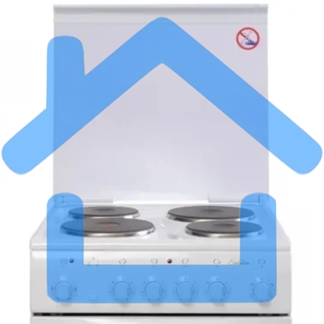 Плита электрическая De Luxe 5004.10э (кр)-001 белый, конфорок 4 шт, духовка 43 л, 50 см x 85 см x 50 см-1