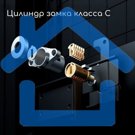 Сейф Deli ET597 800x480x420 мм, электронный/ключевой/биометрический, черный-4