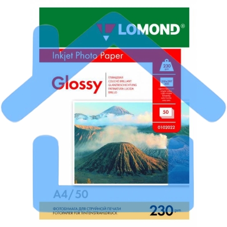 Фотобумага Lomond 0102022 A4/230г/м2/50л./белый глянцевое для струйной печати