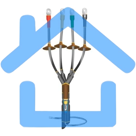 Муфта кабельная концевая наружной установки 1кВ КНТпН 4х(70-120мм) с болтовыми наконечниками Нева-Транс Комплект 22020097