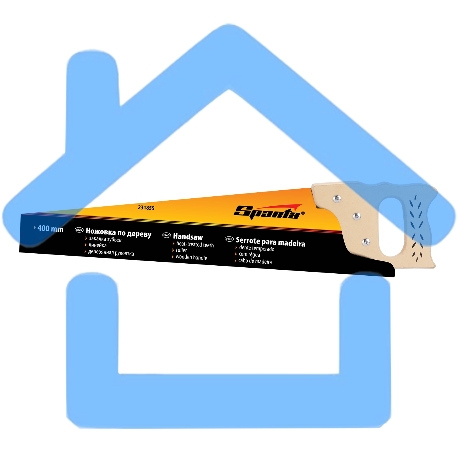 Ножовка по дереву Sparta 400 мм, 7-8 ТРI, каленый зуб, линейка, деревянная рукоятка