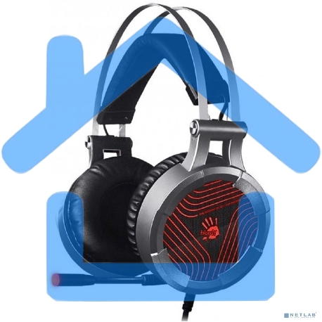 Наушники с микрофоном A4Tech G530 черный/серый 1.8м мониторы оголовье-1