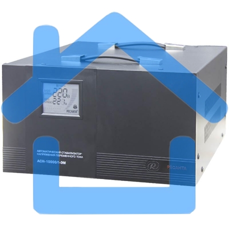 Стабилизаторы напряжения Ресанта АСН-10 000/1-ЭМ 63/1/8 Стабилизатор 220В±2%, Габариты 400х323х183, Вес 24 кг-1