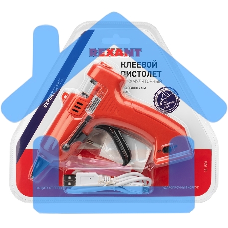 Пистолет клеевой Rexant, 10 Вт, Ø7 мм, 