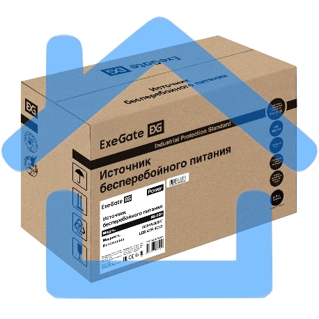 Источник бесперебойного питания ExeGate Power NB-500.LED.AVR.4C13 (500VA/300W, LED, AVR, 4*C13, батарея 12V 4.5Ah, черный)-7