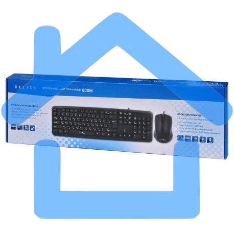 Комплект клавиатура + мышь Oklick 600M черный USB-2