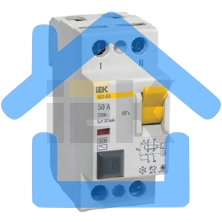 Выключатель дифференциального тока (УЗО) 2п 40А 100мА тип AC ВД1-63 ИЭК MDV10-2-040-100-1