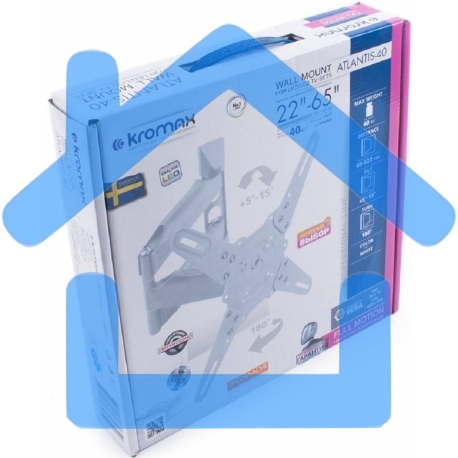 Кронштейн Kromax ATLANTIS-40 белый, Наклонно-поворотный, 22