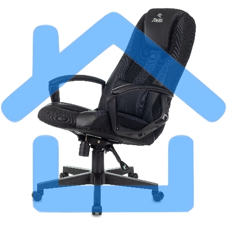 Кресло игровое Бюрократ Zombie 9 черный/серый, искусст.кожа/ткань, крестовина пластик-28