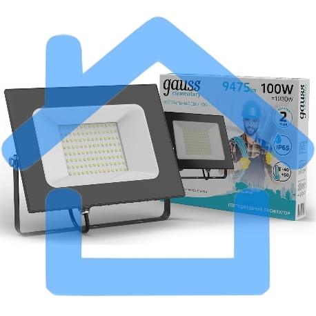 Прожектор уличный Gauss Elementary светодиодный 100Вт корп.алюм.черный-2