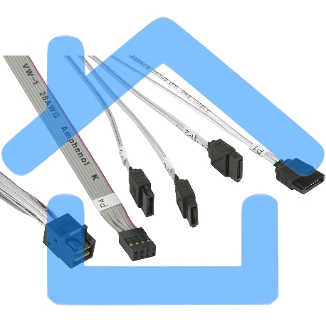 Кабель SuperMicro CBL-SAST-0631 cross-over HDmSAS to 4xSATA 55cm-5