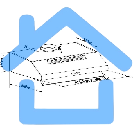 Вытяжка козырьковая Maunfeld MP-1 60 нержавеющая сталь, 60 см, 520 куб. м/ч, 49 дБ-1