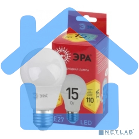 Лампа светодиодная ЭРА LED A60-15W-827-E27 R (диод, груша, 15Вт, тепл, E27)-2