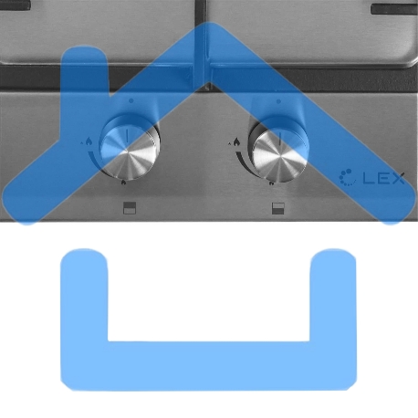 Встраиваемая газовая варочная панель LEX GVS 321 Inox 4000Вт 2 комфорки нерж.сталь-5