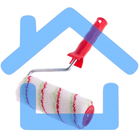 Валик Эмали, 180 мм, ворс 12 мм, D - 48 мм, D ручки - 8 мм, полиамид, полиакрил Сибртех-1