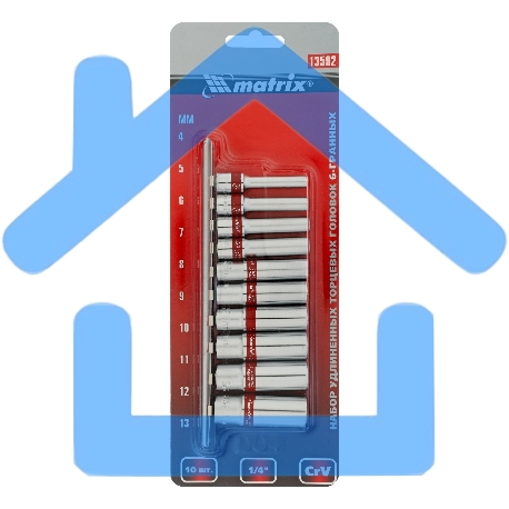 Набор удлиненных торцевых головок Matrix 1/4