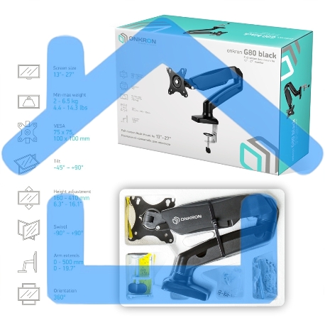 Кронштейн (держатель) ONKRON G80 для монитора 13