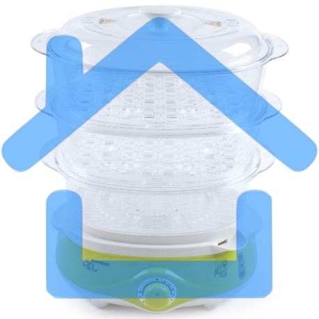 Пароварка Endever Vita-171, белый/зеленый, мощность 1000 Вт, объем 11 л-1