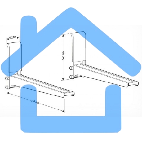 Кронштейн для СВЧ Holder MWS-2005 серебристый макс.40кг настенный фиксированный-2